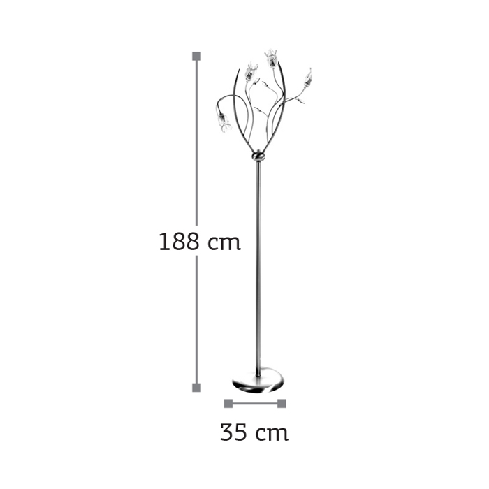 INLIGHT TETRAFOTO EPIDAPEDIO FOTISTIKO METALLO/GALI/KRuSTALLO NIKEL MAT G9 F35x188cm 45320